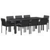 vidaXL Set de masă pentru grădină 9 buc. Negru 200 x 80 x 73 cm