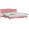vidaXL Cadru de pat cu headboard Roz 200 x 200 cm Catifea