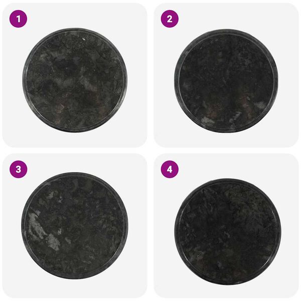 vidaXL Blat de masă, negru, &Oslash;40x2,5 cm, marmură