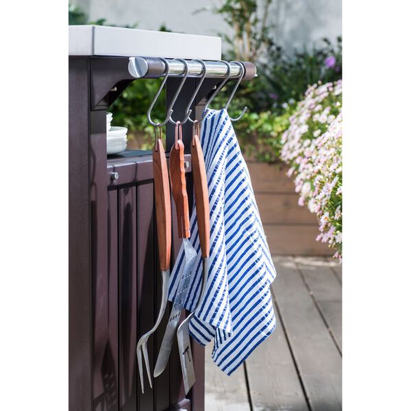 Keter Masă de exterior multifuncțională de grătar Unity XL aspect lemn