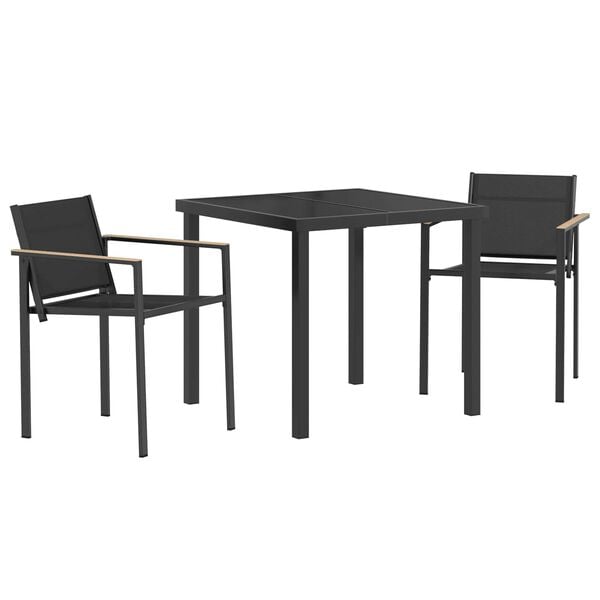 vidaXL Set de Mobilier pentru Exterior 3 pcs Negru și antracit