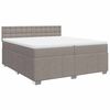 vidaXL Pat box spring cu saltea, gri taupe, 200x200 cm, textil