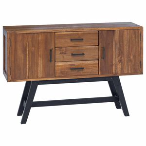 vidaXL Support TV 110 x 30 x 75 cm natural Lemn solid de tec