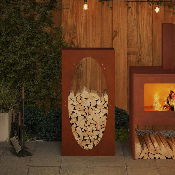 vidaXL Suport pentru lemne de foc 50x23x100 cm Oțel pentru intemperii