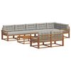 vidaXL Set de canapele de exterior 9 pcs Natural și gri deschis