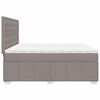 vidaXL Pat box spring cu saltea, gri taupe, 200x200 cm, textil