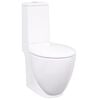 vidaXL Toaletă, alb, ceramică, flux de apă &icirc;n spate