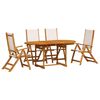 vidaXL Set mobilier de grădină, 5 piese, lemn masiv acacia/textilenă