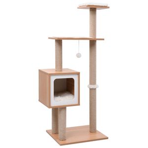 vidaXL Ansamblu pentru pisici, covoraș din funie de sisal, 123 cm