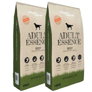 vidaXL Hrană uscată pentru c&acirc;ini Adult Essence Beef (2 x 15 kg)