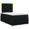 vidaXL Pat cu arcuri LED și saltea Negru 120 x 190 cm Țesătură