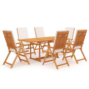 vidaXL Set mobilier de grădină cu perne, 7 piese, lemn masiv de tec
