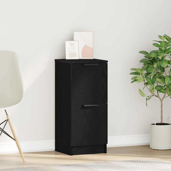 vidaXL Bufet Stejar negru 30 x 30 x 70 cm Lemn compozit