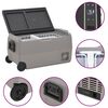 vidaXL Ladă frigorifică cu roată și adaptor, negru&gri, 60 L, PP & PE