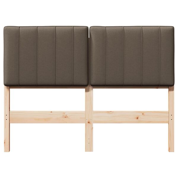 vidaXL Tăblie tapițată Maro și taupe 120 cm Lemn de pin masiv