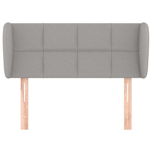 vidaXL Tăblie de pat cu aripioare gri deschis 103x23x78/88 cm textil