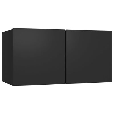 vidaXL Set dulap TV, 7 piese, negru, lemn prelucrat