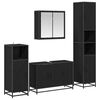 vidaXL Set de mobilier pentru baie 4 buc. Stejar Negru 90 x 33 x 60 cm