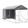 vidaXL Padoc de exterior cu acoperiș argintiu 2x6x2,5m oțel galvanizat