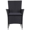 vidaXL Set mobilier de grădină, 7 piese, negru, poliratan