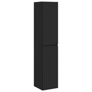vidaXL Dulap Bathroom Montat pe Perete Negru 33 x 34,5 x 160 cm