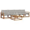 vidaXL Set de canapele de exterior 5 pcs Gri natural și deschis