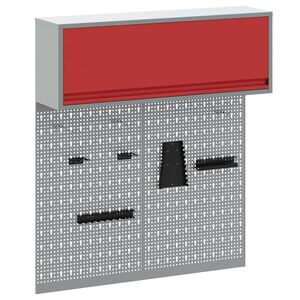 vidaXL Set dulap de unelte 3 buc. Roșu Oțel vopsit electrostatic