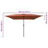 vidaXL Parasol de Grădină Roșu și Negru 295 x 295 x 245 cm