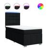vidaXL Pat box spring cu saltea, negru, 90x200 cm, textil