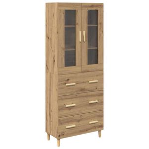 vidaXL Bufet Stejar Artizanal 69,5 x 34 x 180 cm