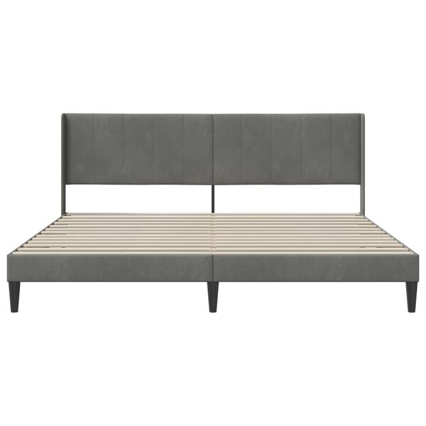 vidaXL Cadru de pat cu headboard Gri &icirc;nchis 180 x 200 cm Catifea