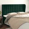 vidaXL Tăblie pat cu aripioare verde &icirc;nchis 183x23x118/128 cm catifea