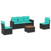 vidaXL Set canapele de grădină cu perne, 6 piese, negru, poliratan