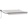 vidaXL Copertină Gri deschis și alb. 4,5 &times; 3 m Poliester și metal