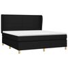 vidaXL Pat box spring cu saltea, negru, 180x200 cm, catifea