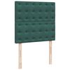 vidaXL Pat box spring cu saltea, verde &icirc;nchis, 100x200 cm, catifea
