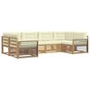 vidaXL Set de canapele de exterior cu pernă 6 pcs Alb și crem