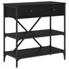 vidaXL Masă de consolă cu sertar Stejar Negru 75 x 34,5 x 75 cm lemn