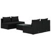 vidaXL Set mobilier de grădină cu perne, 5 piese, negru, poliratan