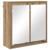 vidaXL Dulap cu oglindă pentru baie Stejar Artizanal 60 x 20 x 60 cm