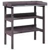 vidaXL Masă de plante cu raft, gri, 78x38x82,5 cm, lemn masiv de brad