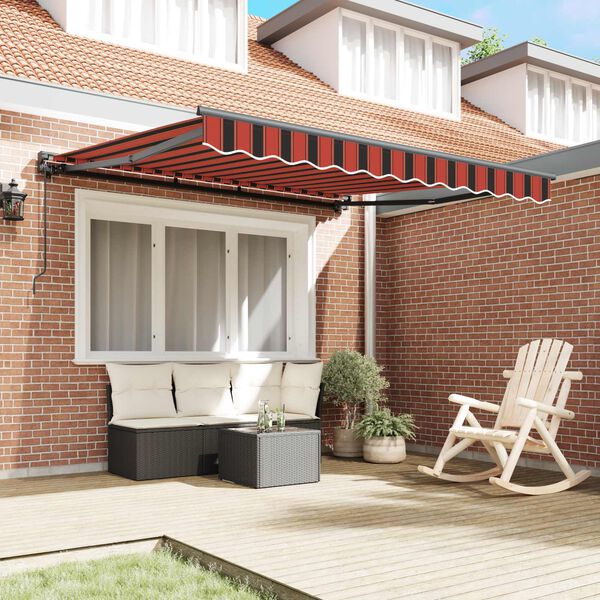 vidaXL Cortina Retractabilă Manual Portocaliu și negru 300 x 250 cm