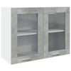 vidaXL Dulap de sticlă suspendat &ldquo;Lyon&rdquo; gri beton 80x31x60 cm