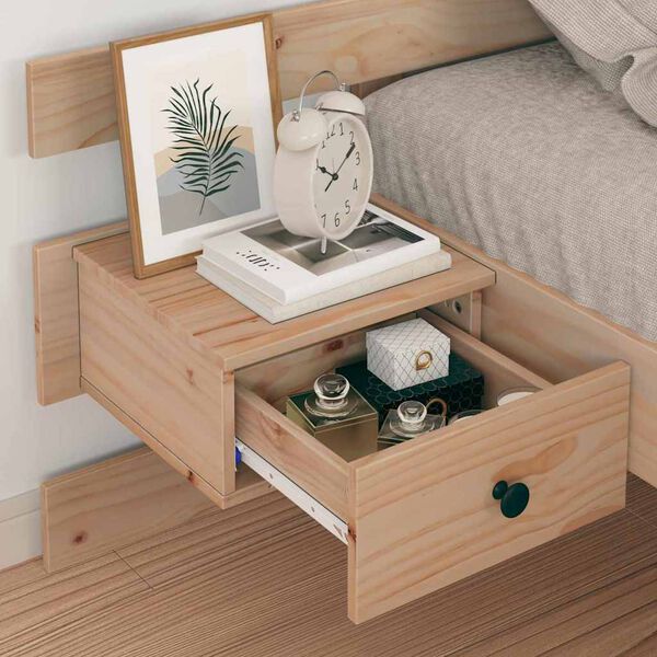 vidaXL Cadru de pat cu headboard Maro 75 x 190 cm Lemn de pin masiv