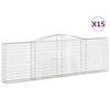 vidaXL Coșuri gabion arcuite 15 buc. 400x30x120/140 cm fier galvanizat