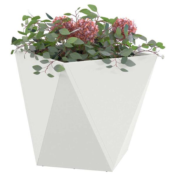 vidaXL Jardinieră 2 pcs Alb 50 x 50 x 50 cm Oțel