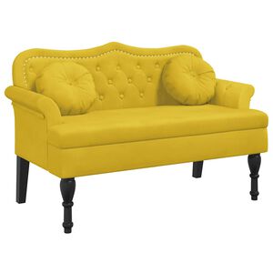 vidaXL Banchetă cu perne, galben, 120,5x65x75 cm, catifea