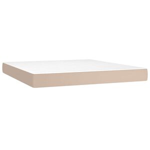 vidaXL Saltea cu arcuri buzunar, fermitate medie, cappuccino, 180x200x20 cm, piele eco
