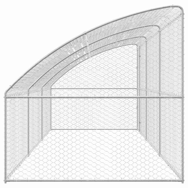 vidaXL Cușcă pentru c&acirc;ini 3 pcs Argintiu 6 x 2 x 2 m Oțel galvanizat
