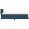 vidaXL Pat cu arcuri cu headboard albastru 120 x 190 cm țesătură